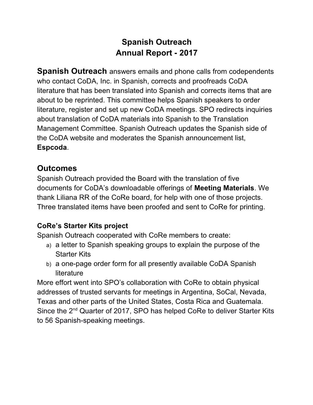 Spanish Outreach