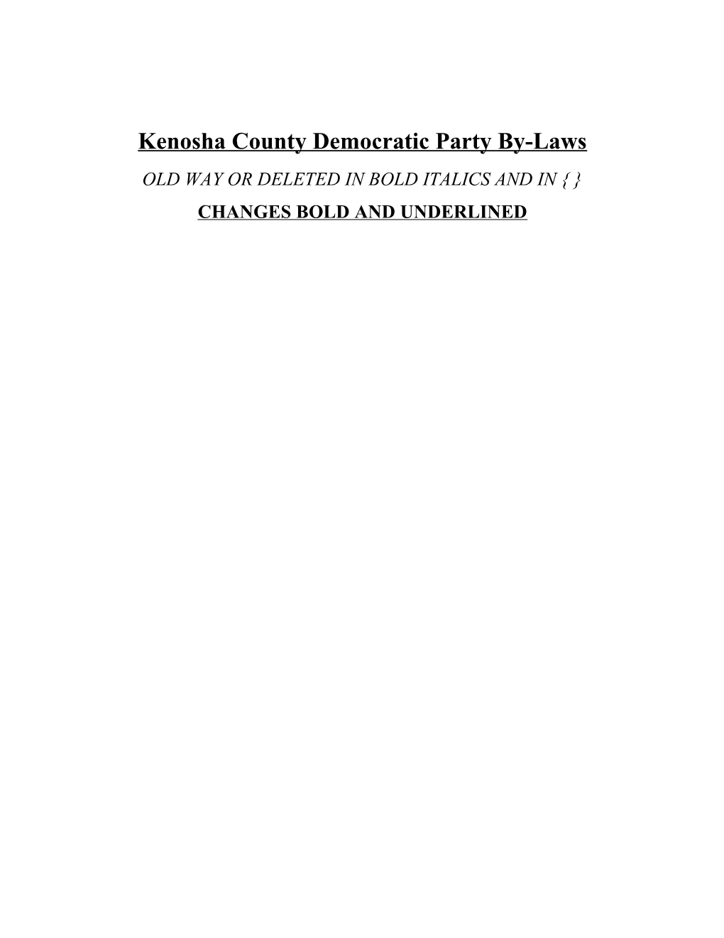 Kenosha County Democratic Party By-Laws