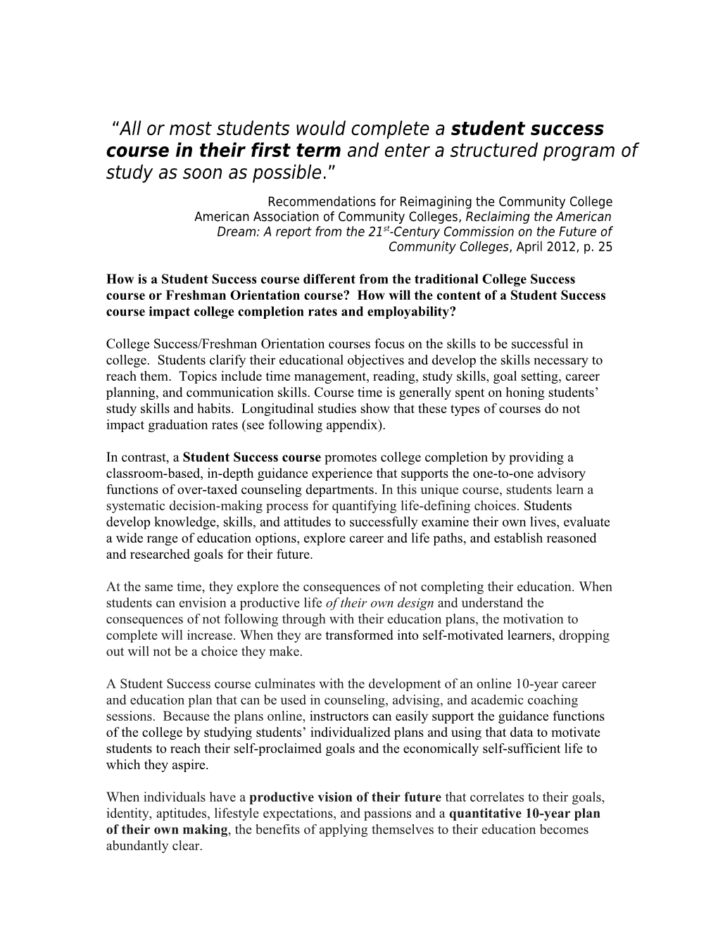 What Is the Definition of Student Success