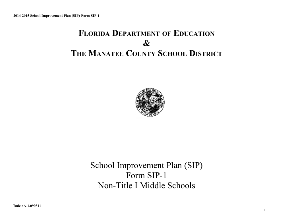 2014-2015School Improvement Plan (SIP)-Form SIP-1