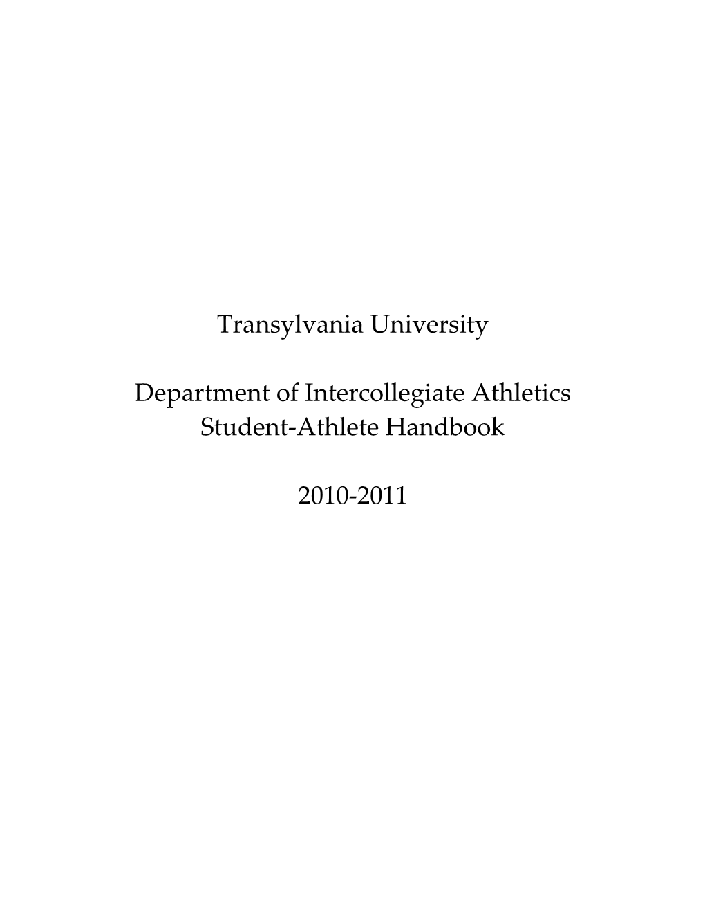 Transylvania University Athletics