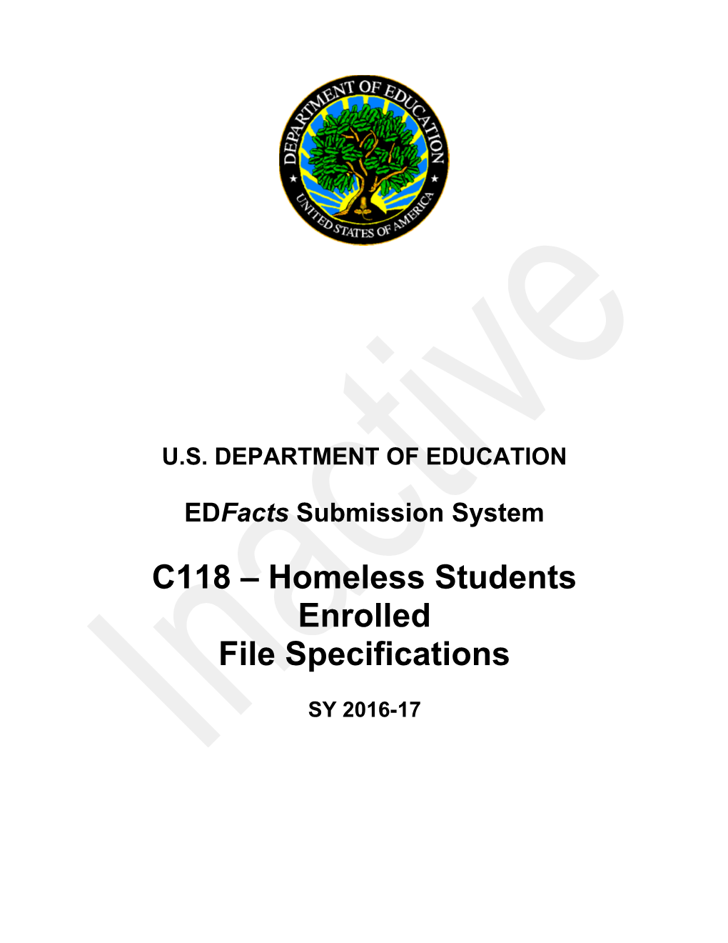 C118 - Homeless Students Enrolled File Specifications (Msword)