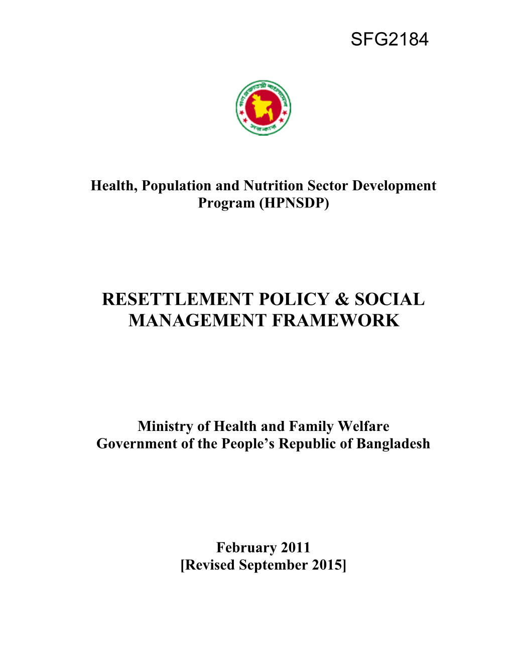 Health, Population and Nutrition Sector Development