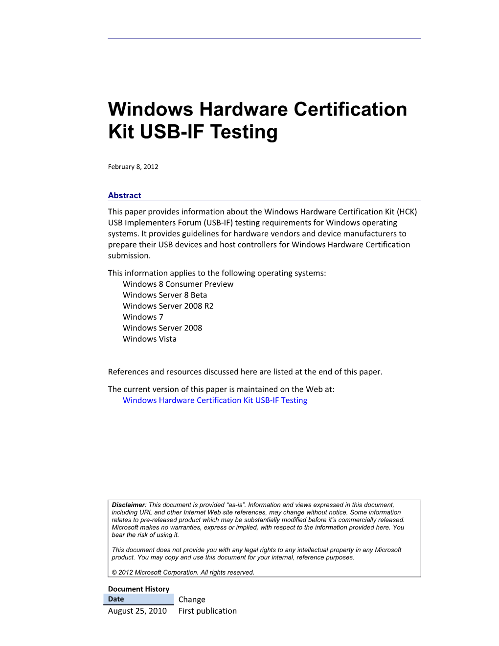 Windows Hardware Certification Kit USB-IF Testing - 1