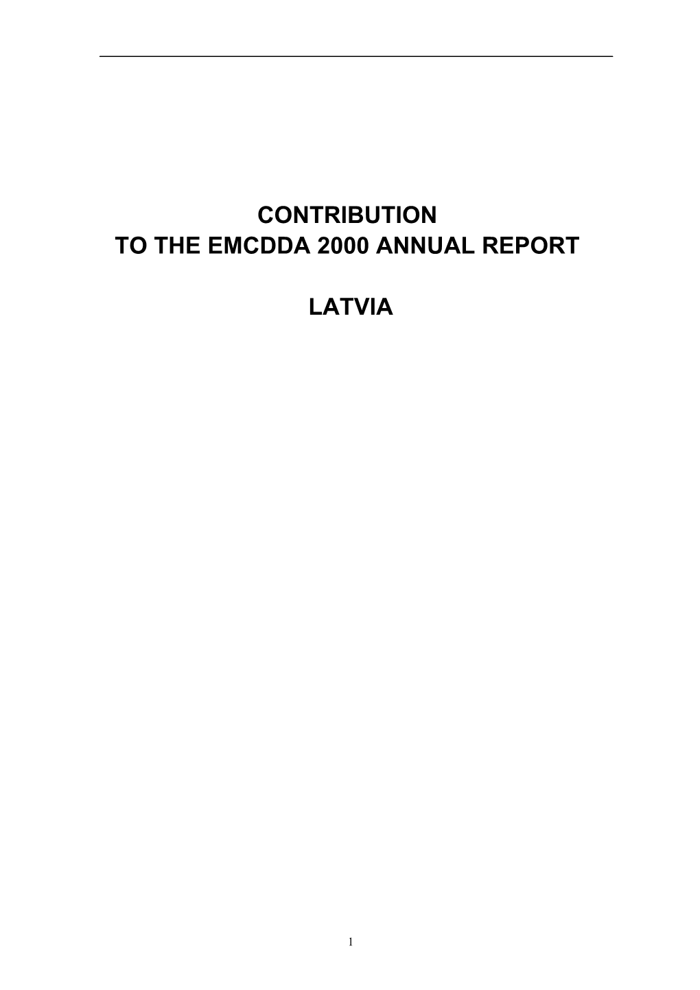 To the Emcdda 2000 Annual Report