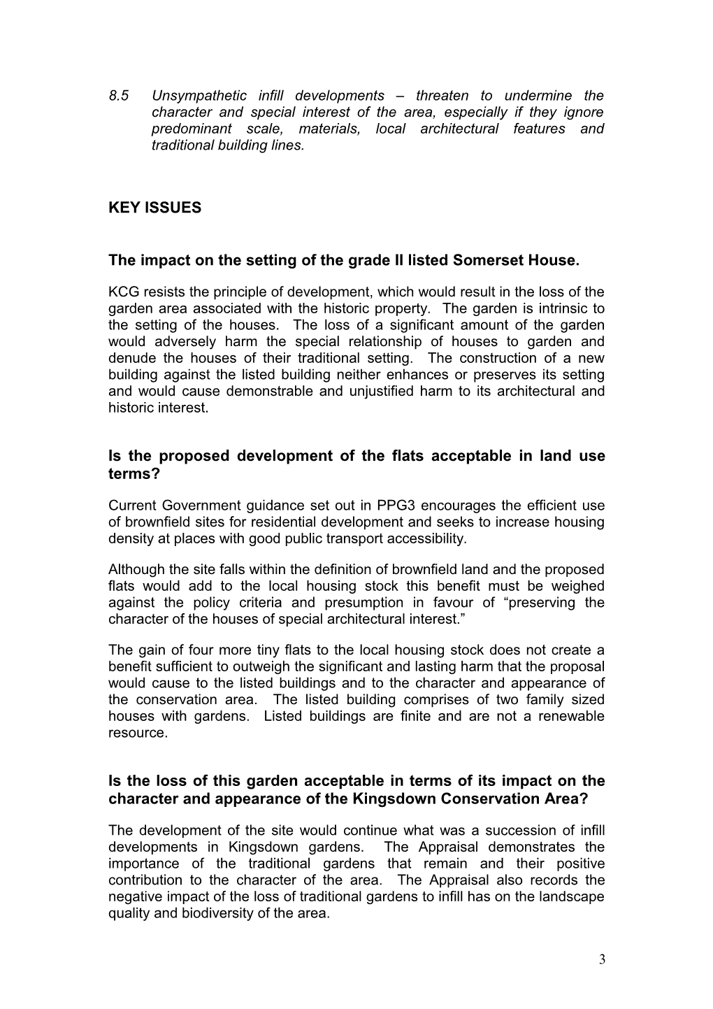 The Response of Kingsdown Conservation Group to the Proposed De