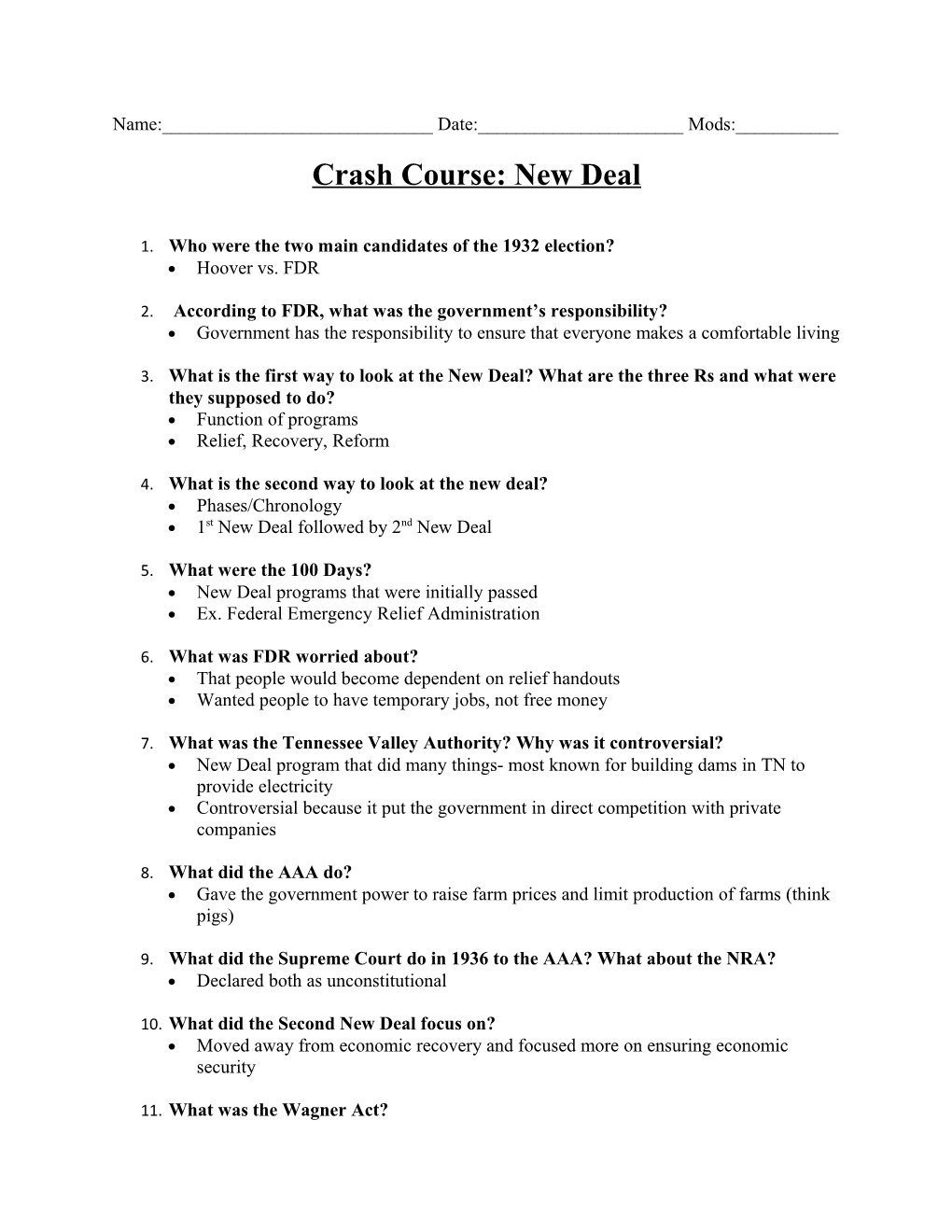 Crash Course: New Deal