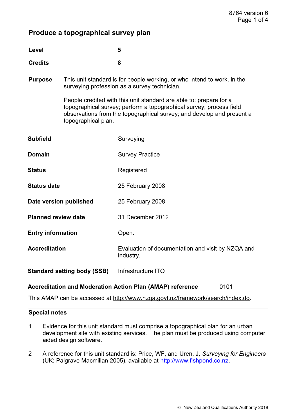 8764 Produce a Topographical Survey Plan