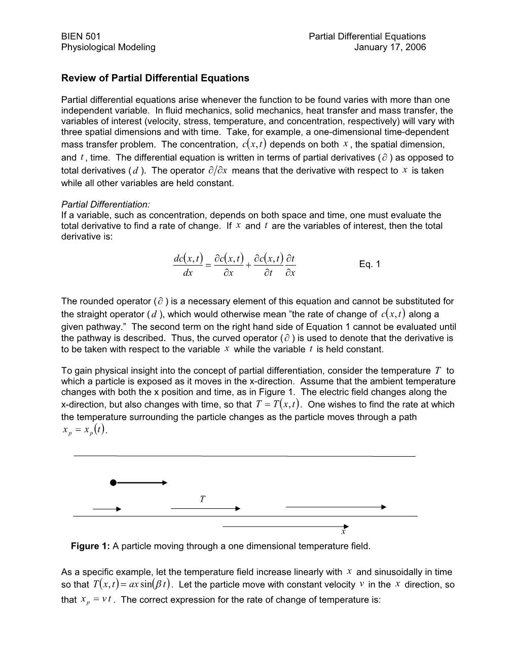 Review of Partial Differential Equations