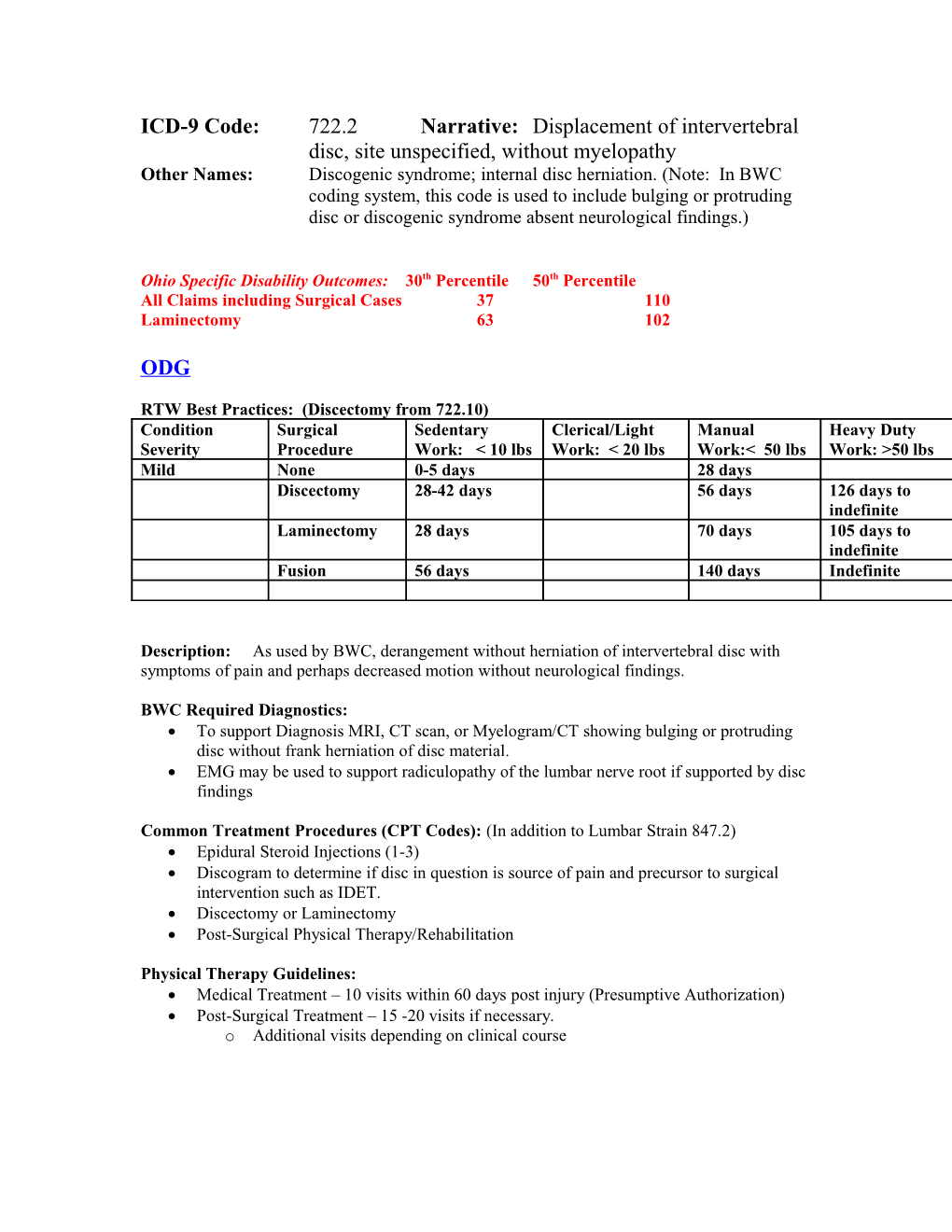 ICD-9 Code:722.2Narrative: Displacement of Intervertebral Disc, Site Unspecified, Without