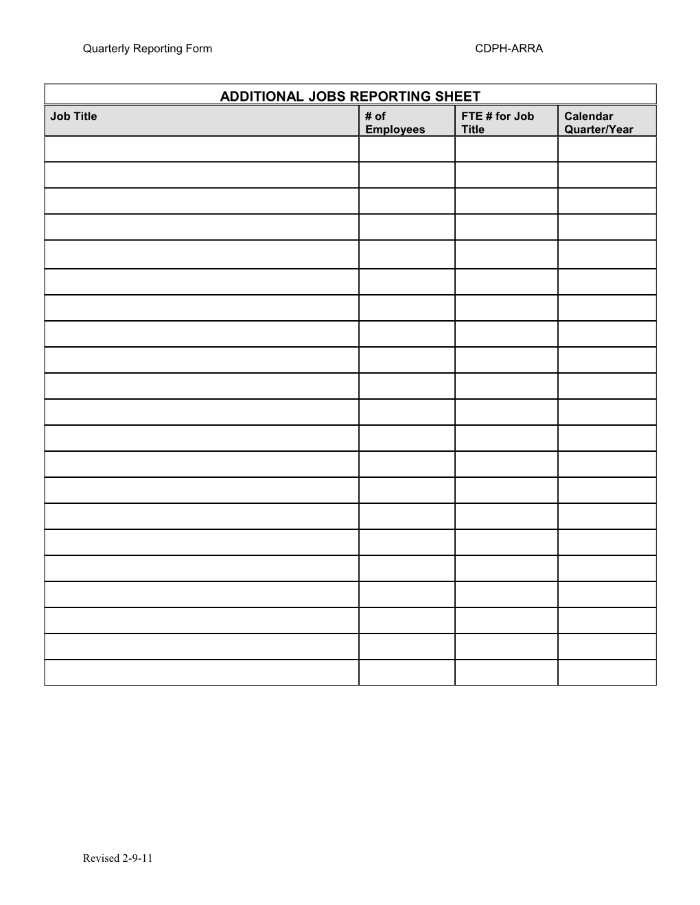 (FINAL) REPORTING-Quarterly Reporting Form REVISED 2-15-11