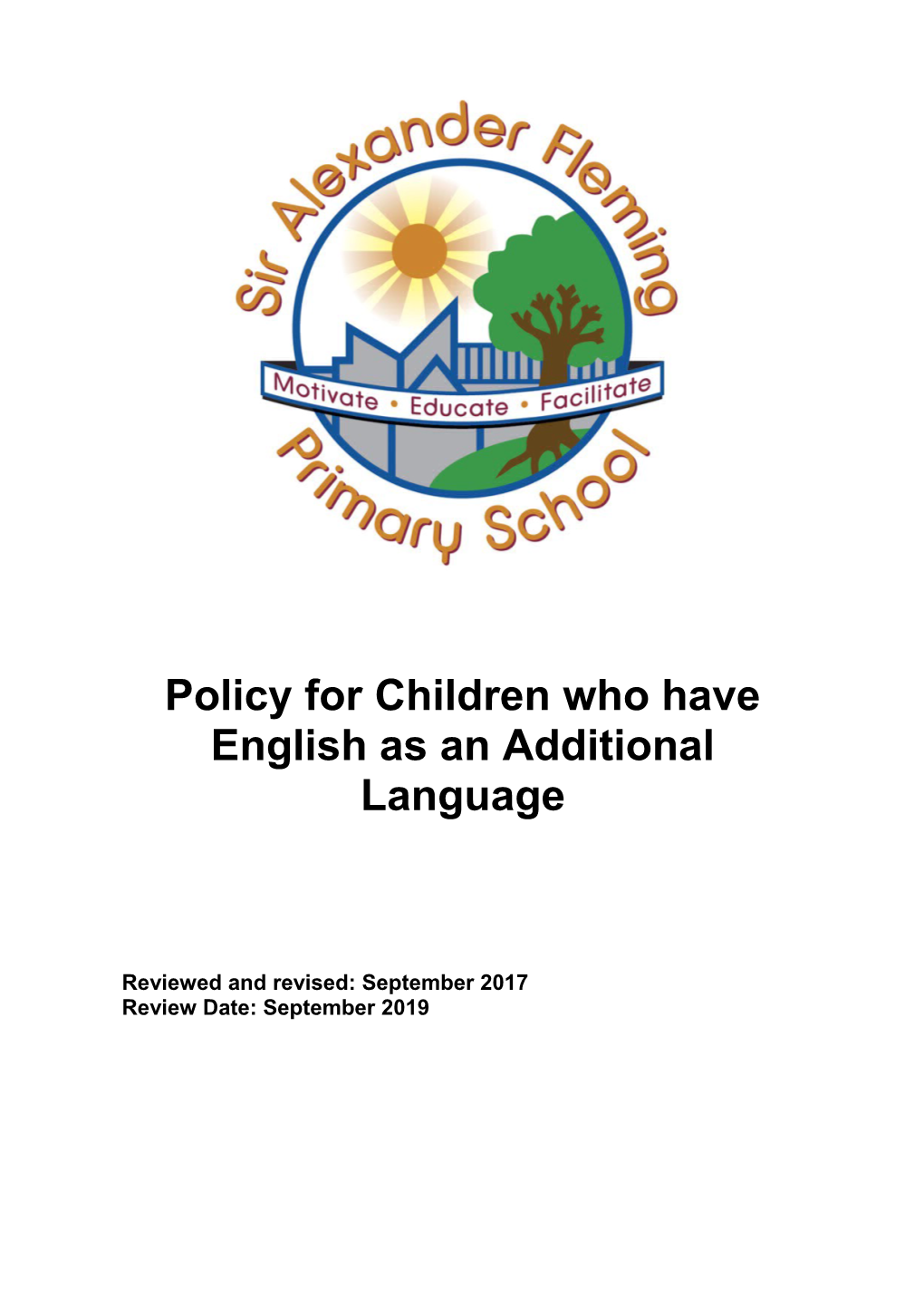 Policy for Children Who Have English As an Additional Language