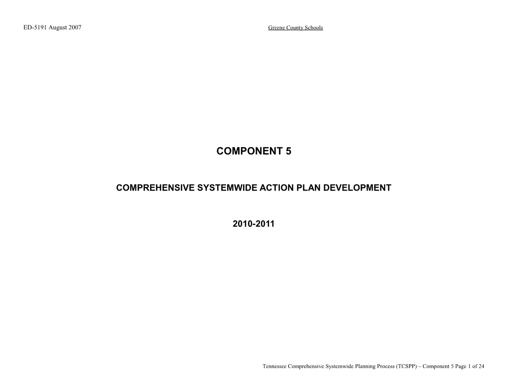 Comprehensive Systemwide Action Plan Development