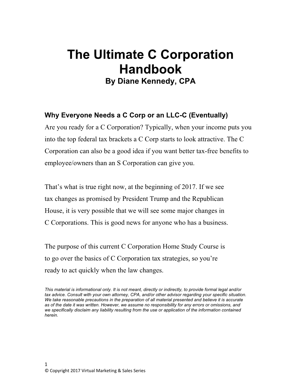 The Ultimate C Corporation Handbook