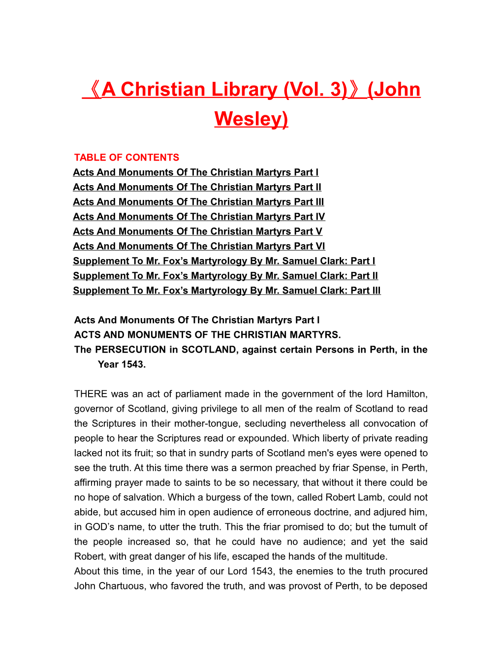 A Christian Library (Vol. 3) (John Wesley)