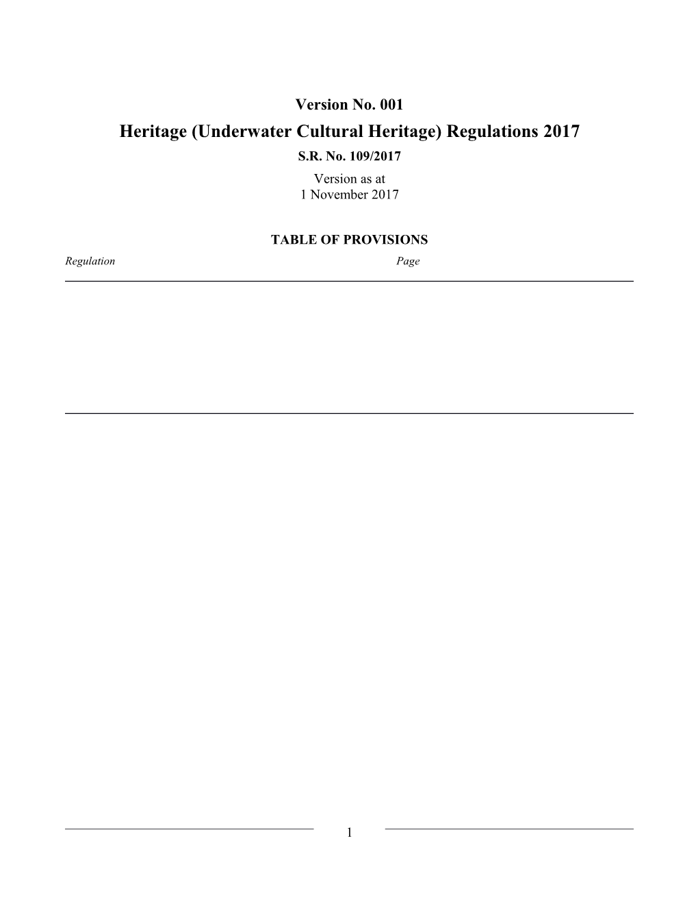 Heritage (Underwater Cultural Heritage) Regulations 2017