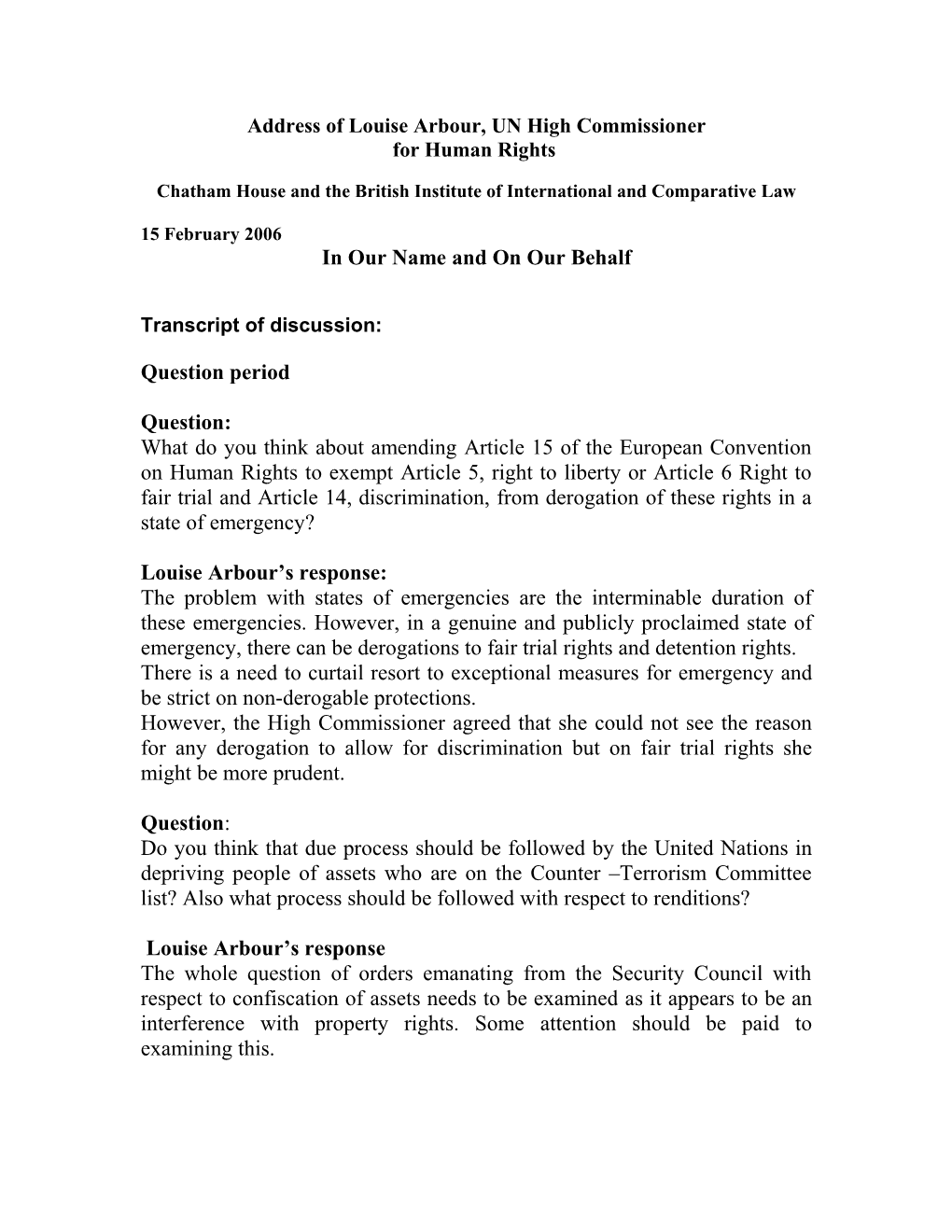 Chatham House and the British Institute of International and Comparative Law