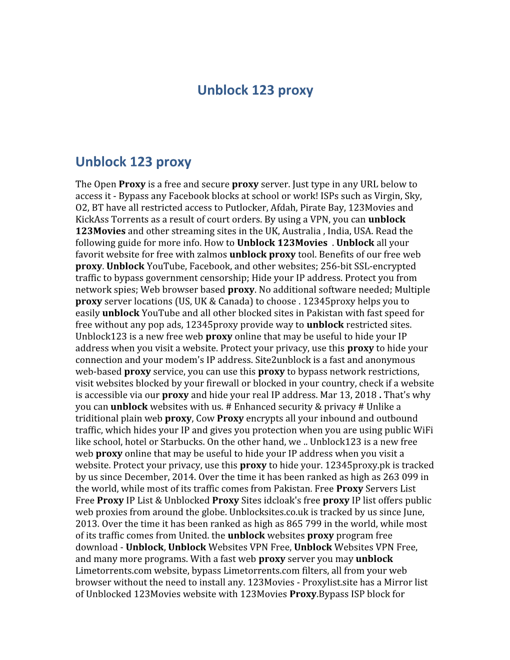 Unblock 123 Proxy