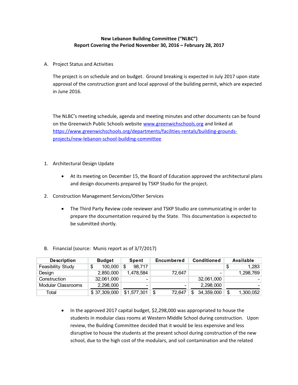 New Lebanon Building Committee ( NLBC )