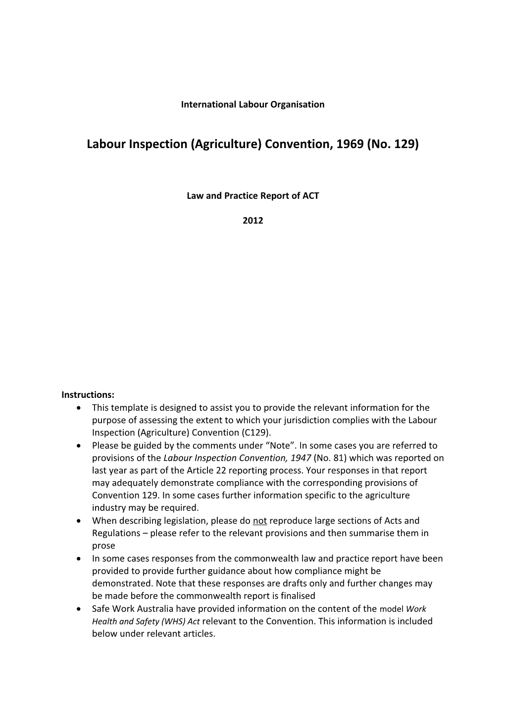 Labour Inspection (Agriculture) Convention, 1969 (No. 129)