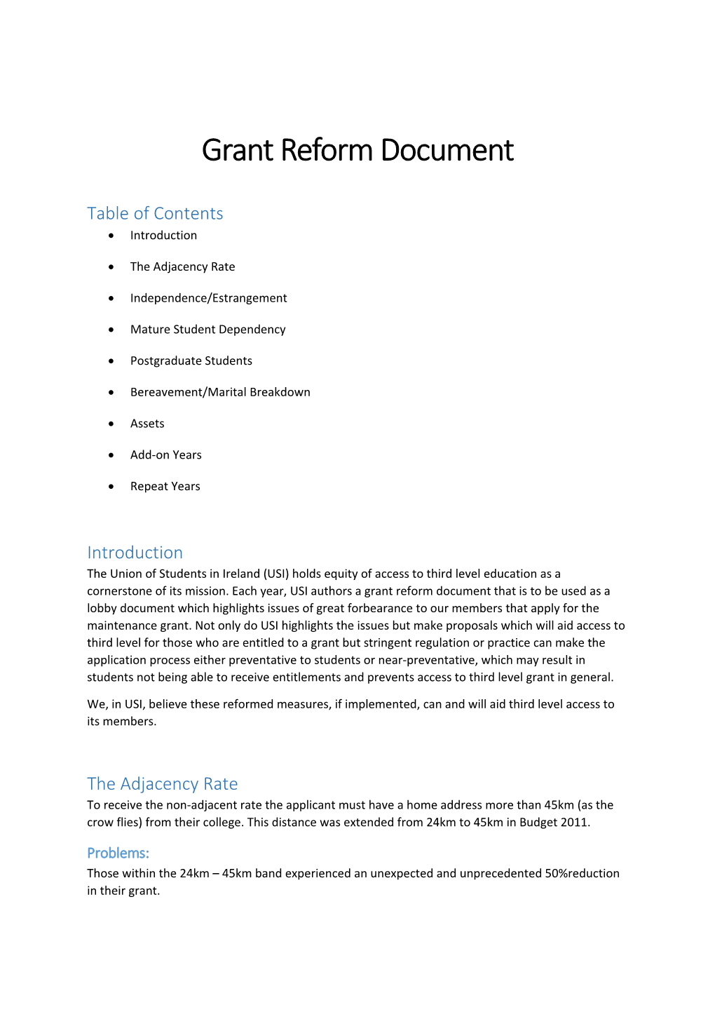 Grant Reform Document