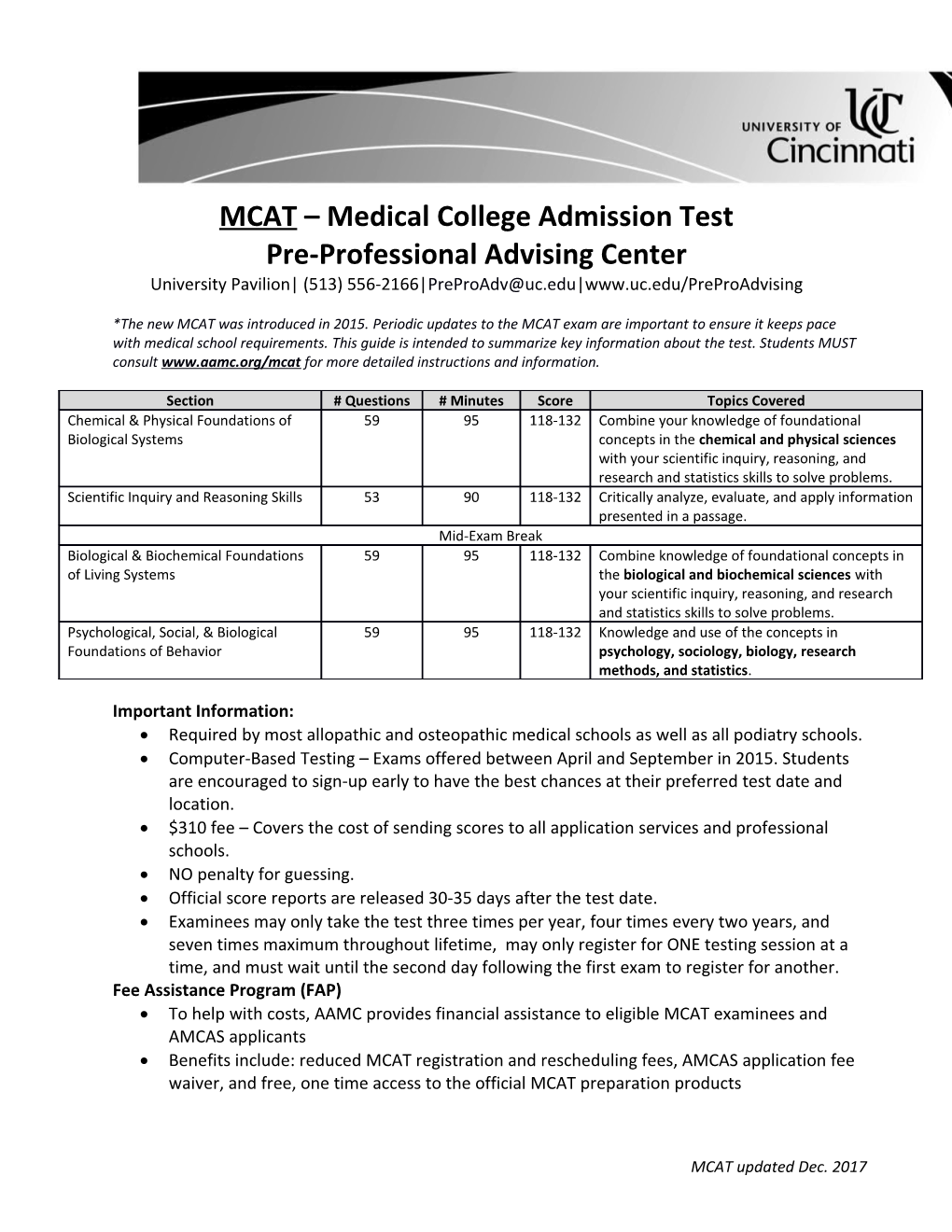 MCAT Medical College Admission Test