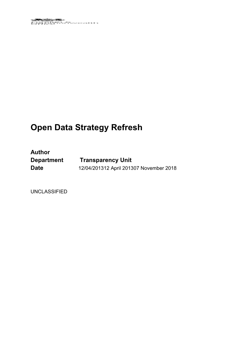 Open Data Strategy Refresh