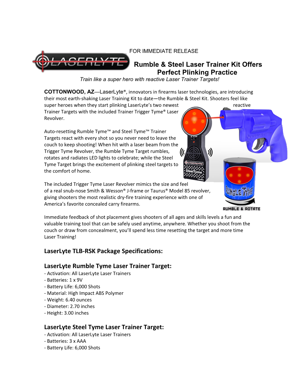 Rumble & Steel Laser Trainer Kit Offers Perfectplinking Practice
