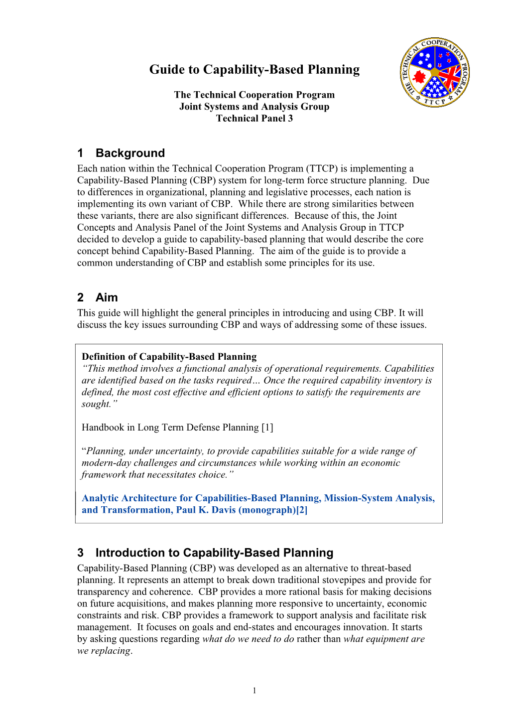 Guide to Capability-Based Planning