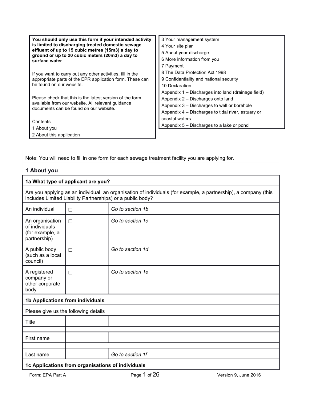 You Should Only Use This Form If Your Intended Activity Is Limited to Discharging Treated