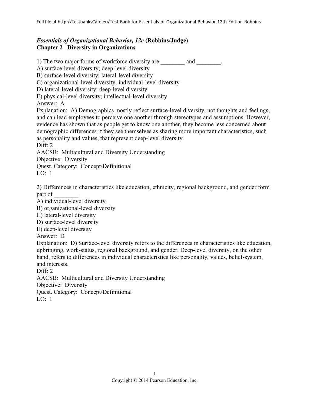 Essentials of Organizational Behavior, 12E (Robbins/Judge)