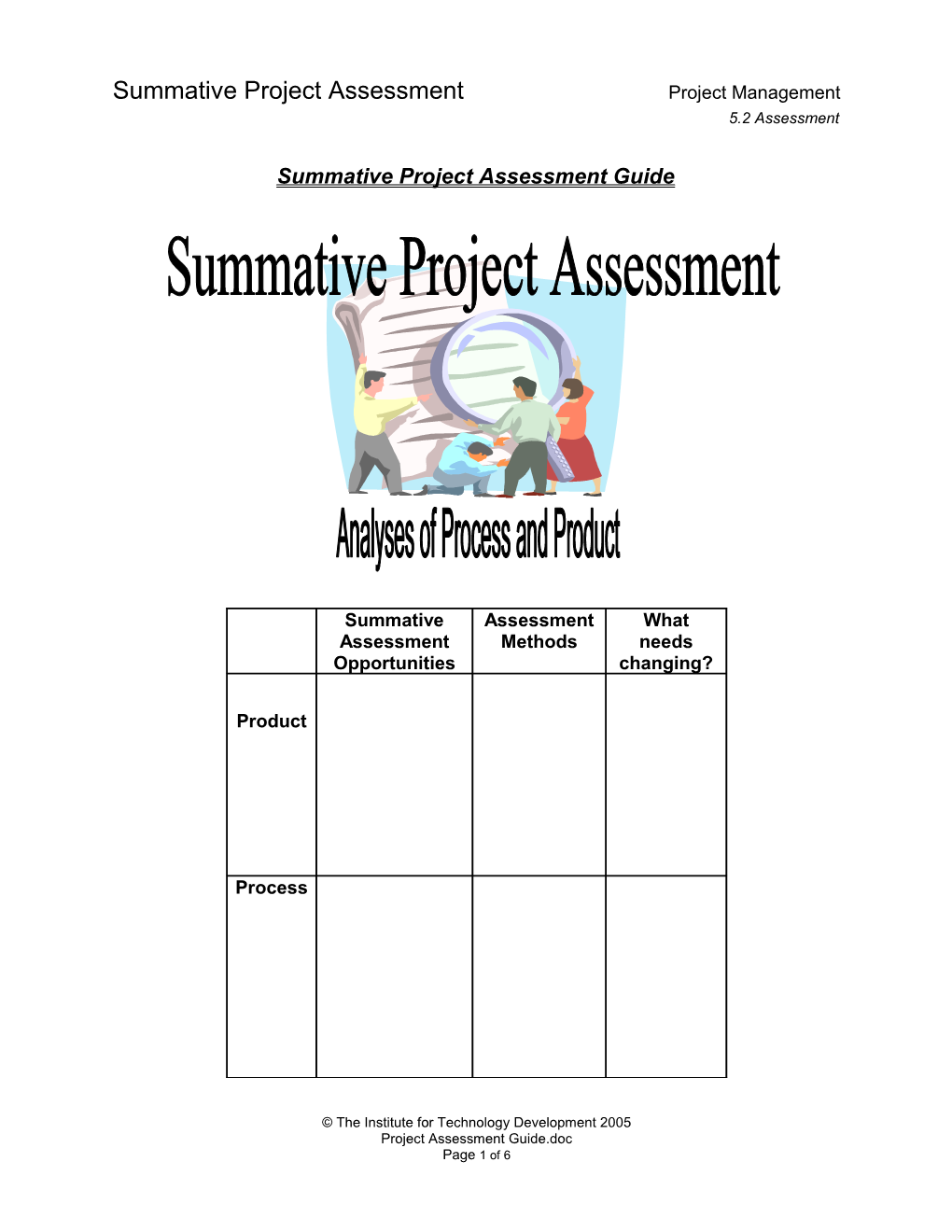 Summative Project Assessment Guide