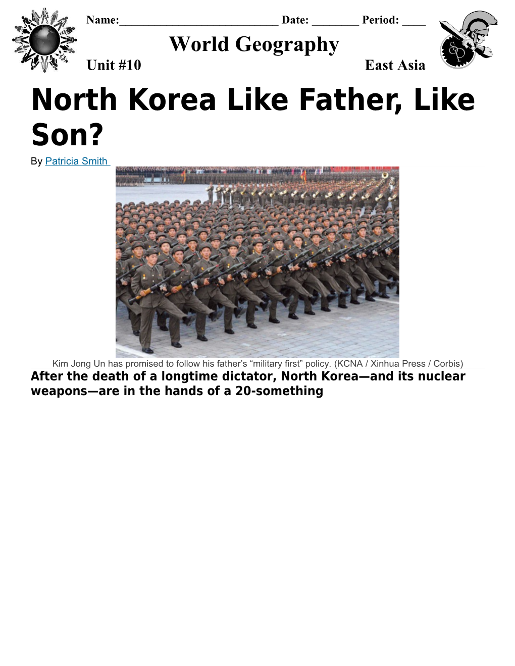 North Korea Like Father, Like Son?