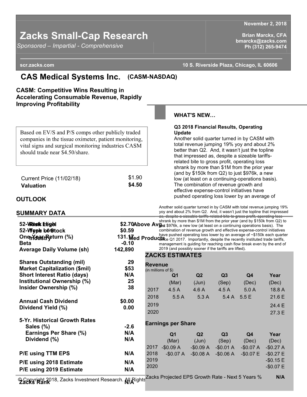 CAS Medical Systems Inc