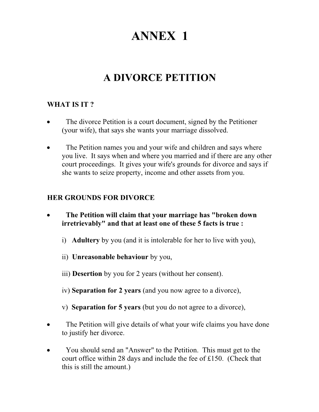 A Divorce Petition