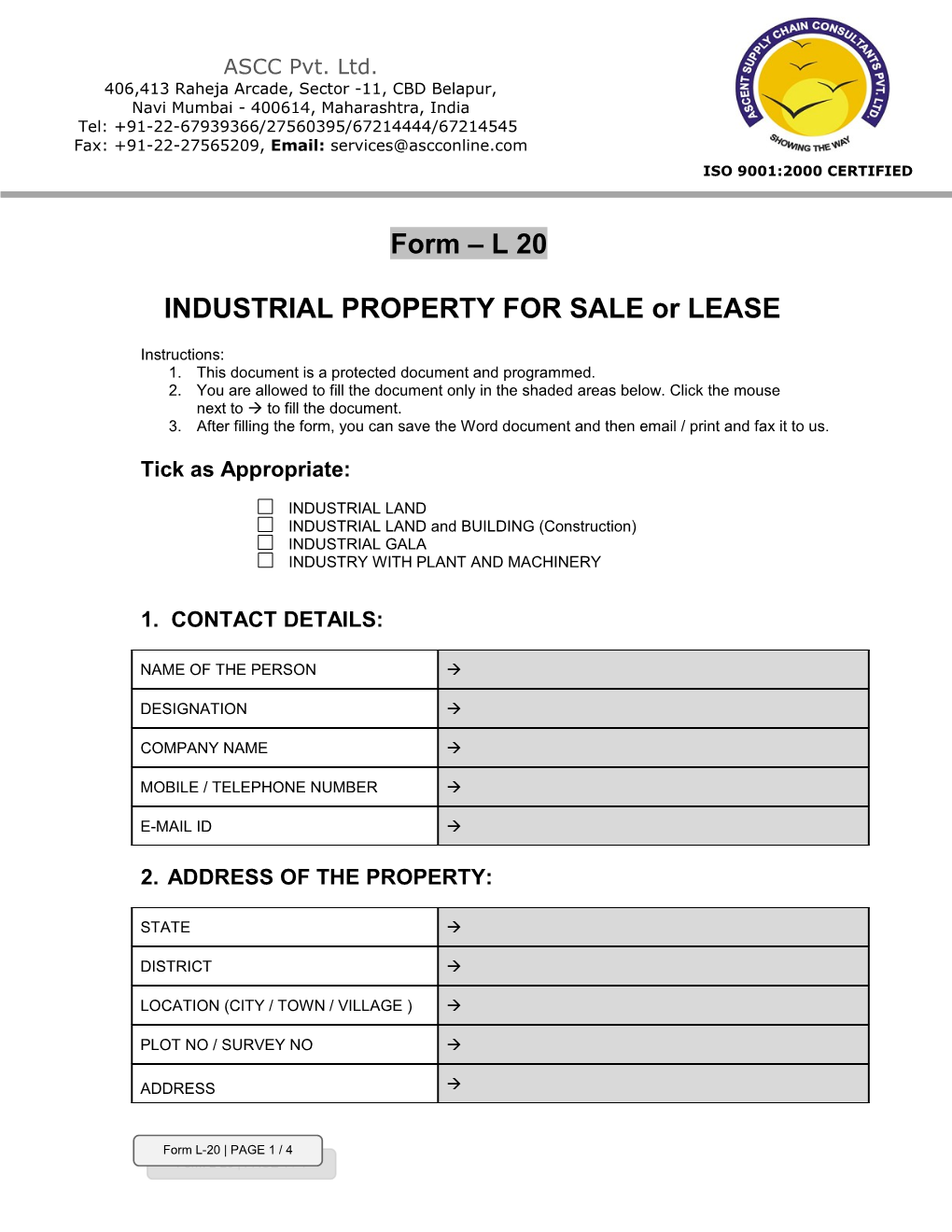 INDUSTRIAL PROPERTY for SALE Or LEASE