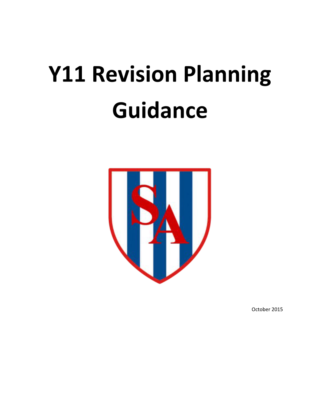Y11 Revision Planning