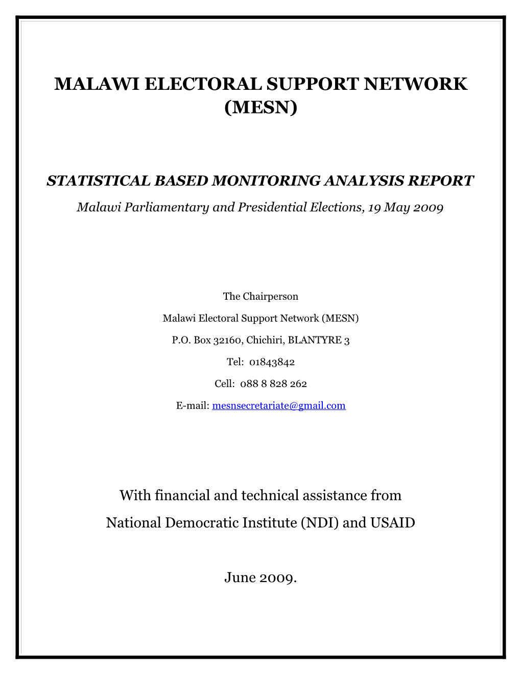 Malawi Election Support Network (MESN)