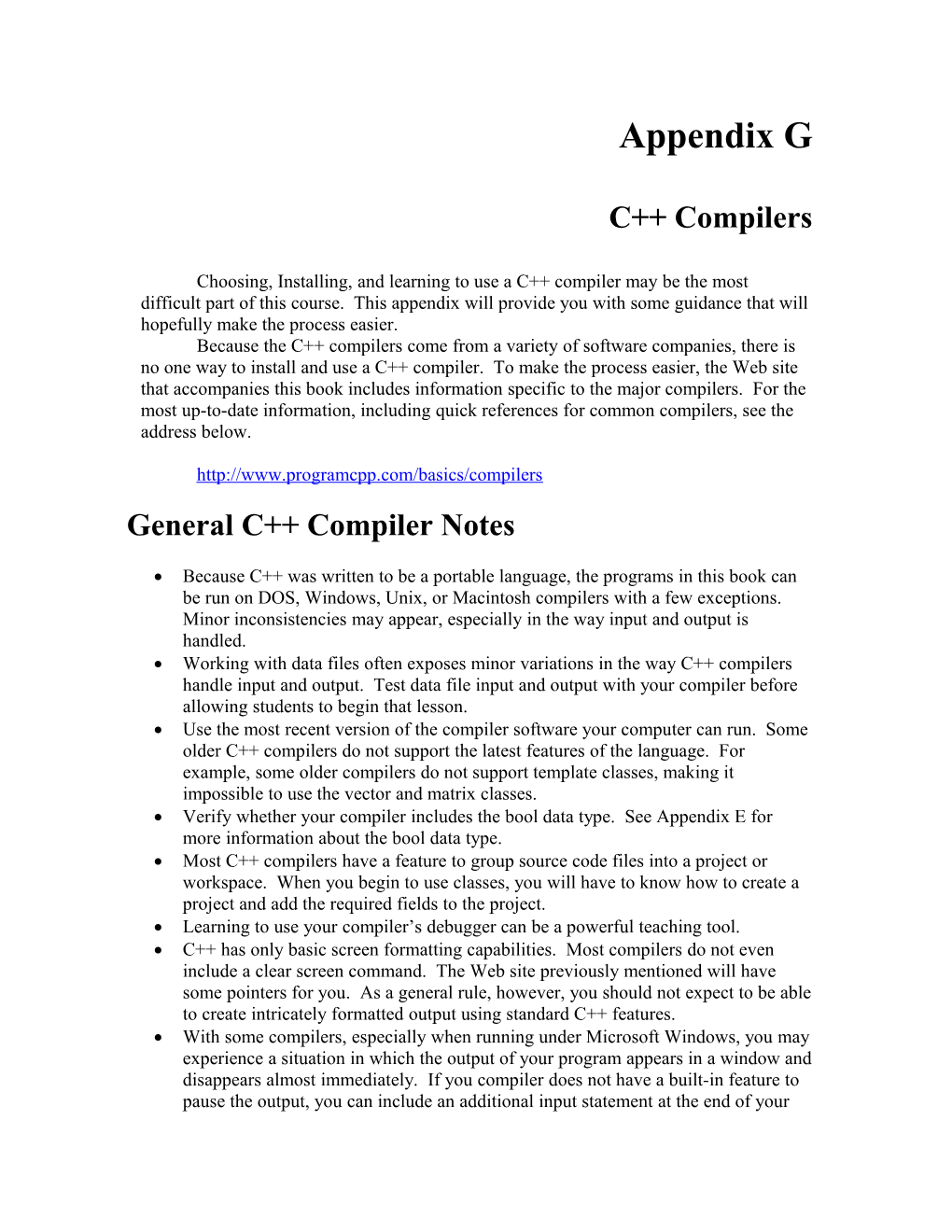 General C Compiler Notes