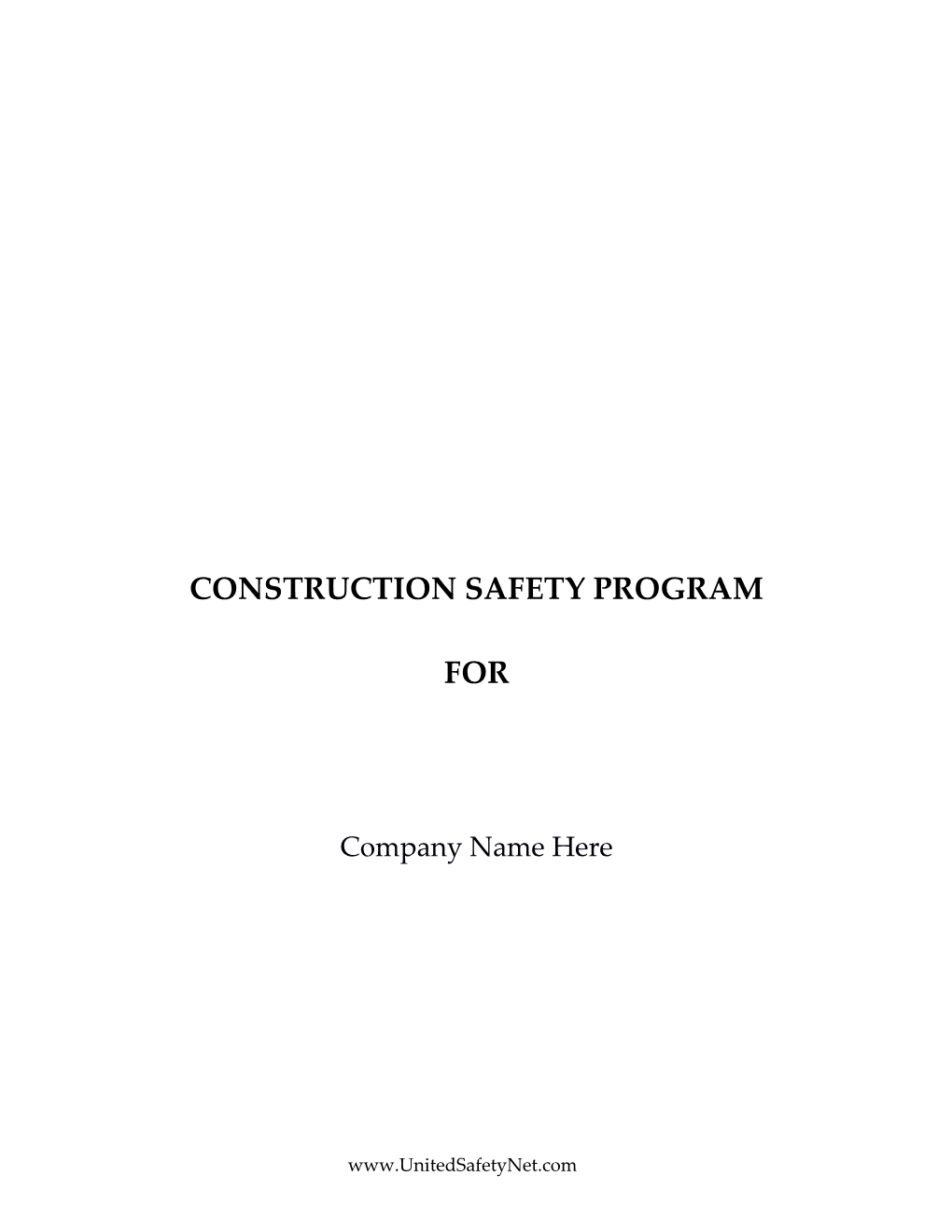 Sample Construction Safety Program