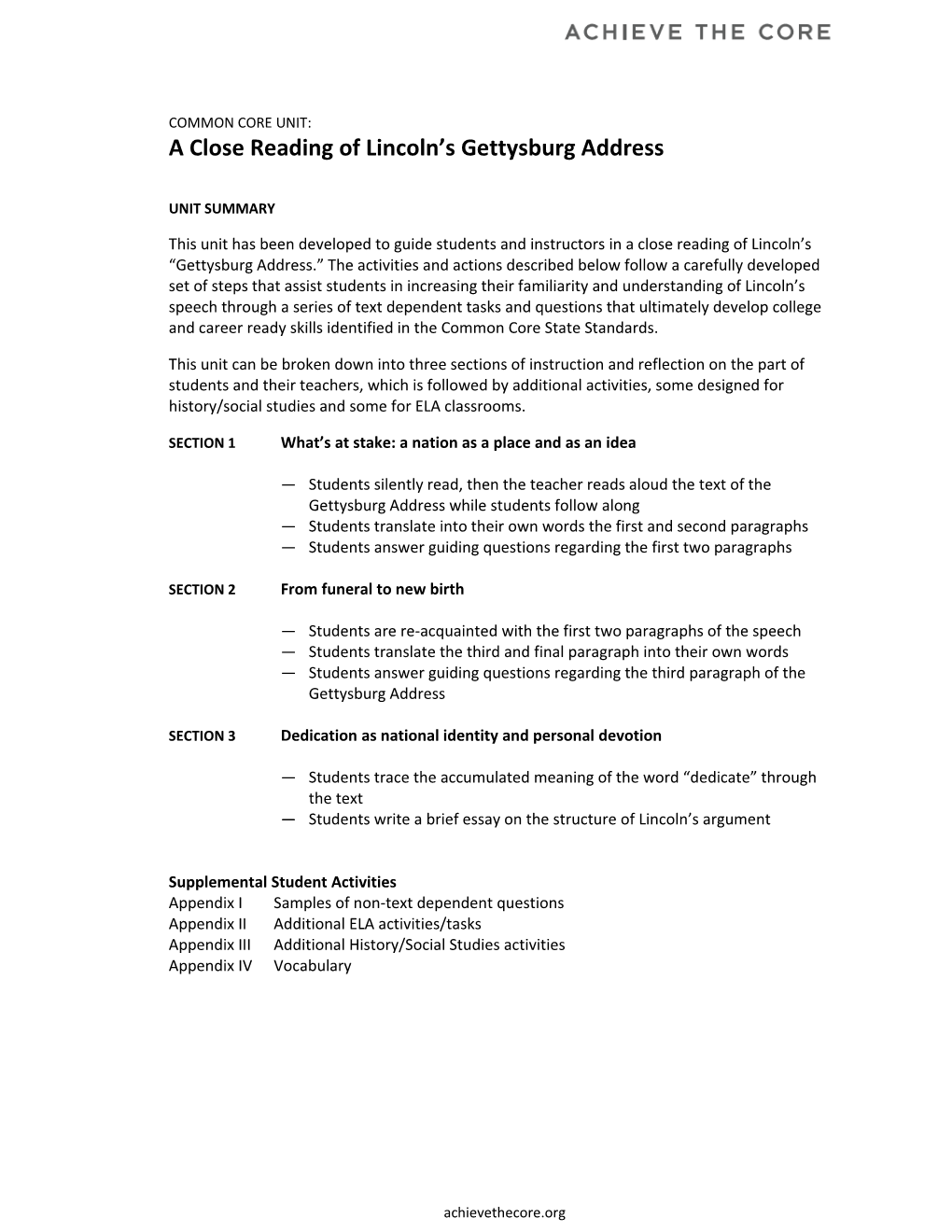 SECTION 1What S at Stake: a Nation As a Place and As an Idea