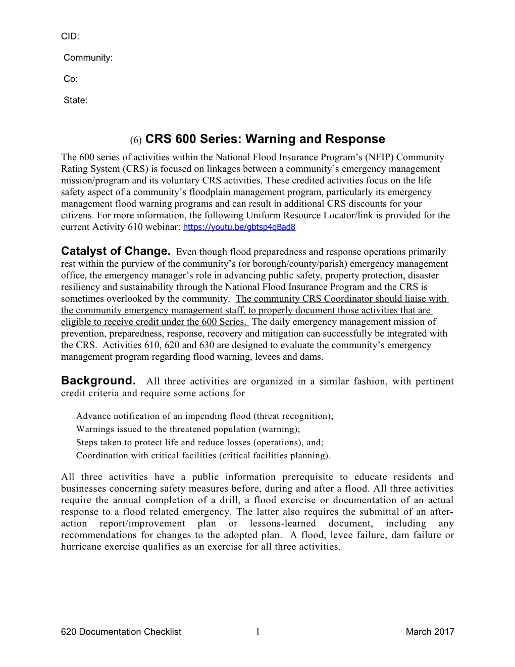 (6)CRS 600 Series: Warning and Response