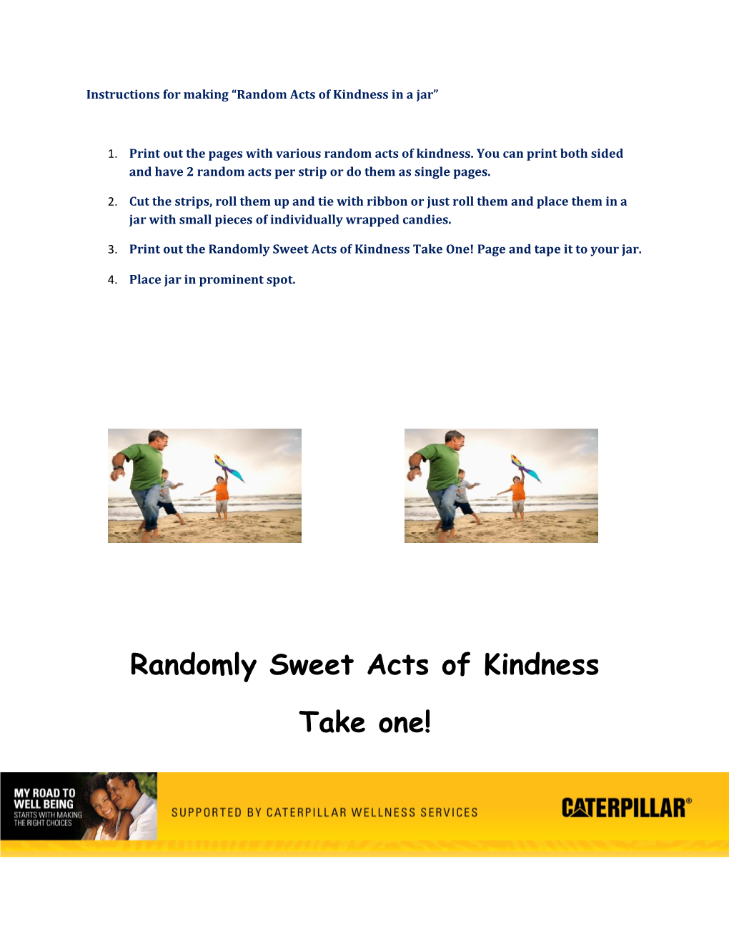 Instructions for Making Random Acts of Kindness in a Jar