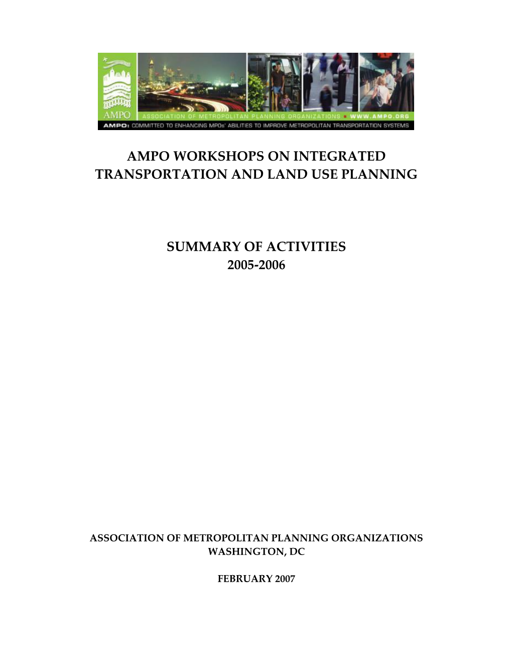 Ampo Workshops on Integrated Transportation & Land Use Planning