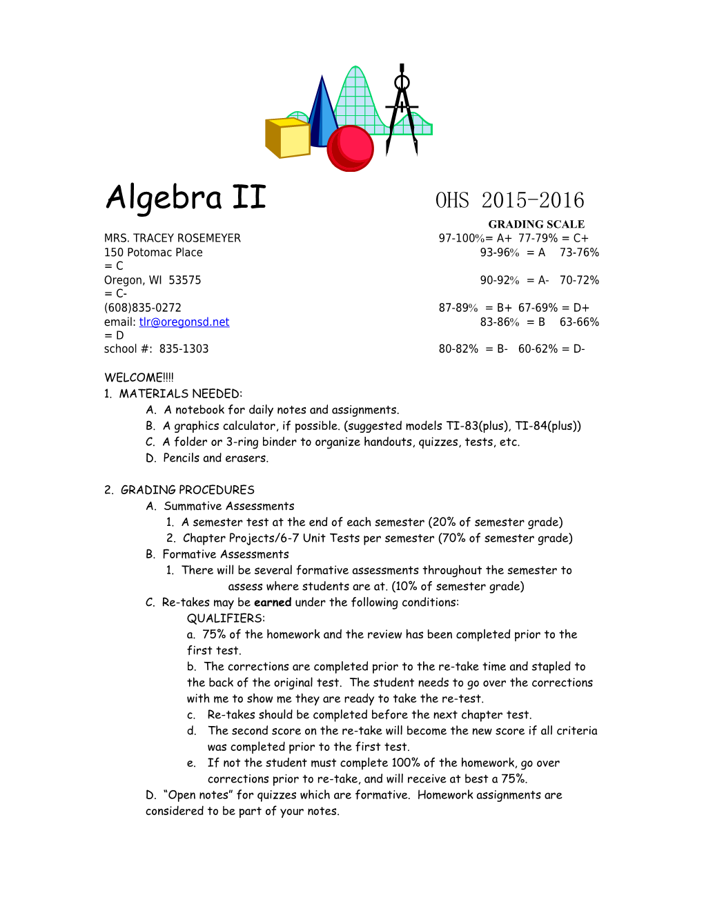 Algebra II OHS 2015-2016