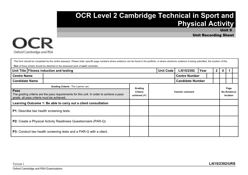 Oxfordcambridge and RSA Examinations