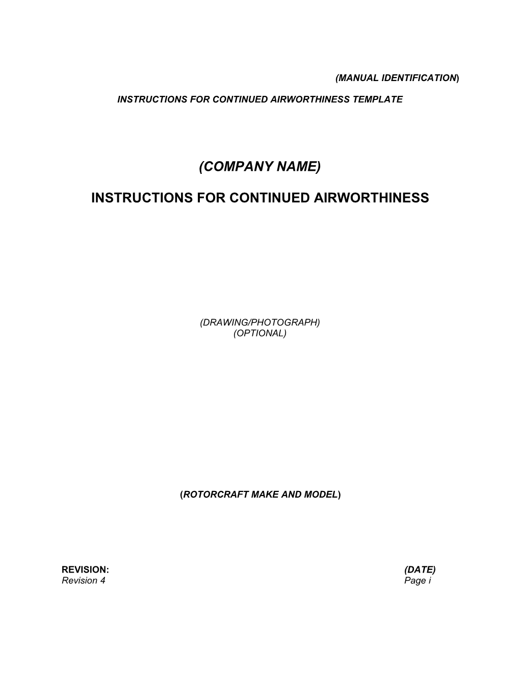 Instructions for Continued Airworthiness Template