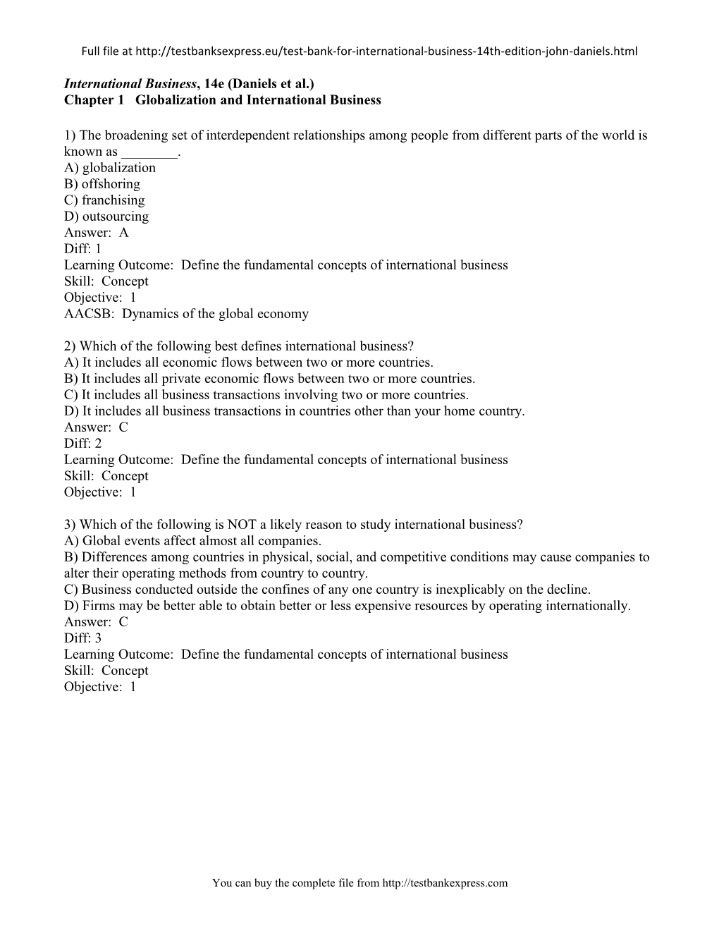 Chapter 1 Globalization and International Business