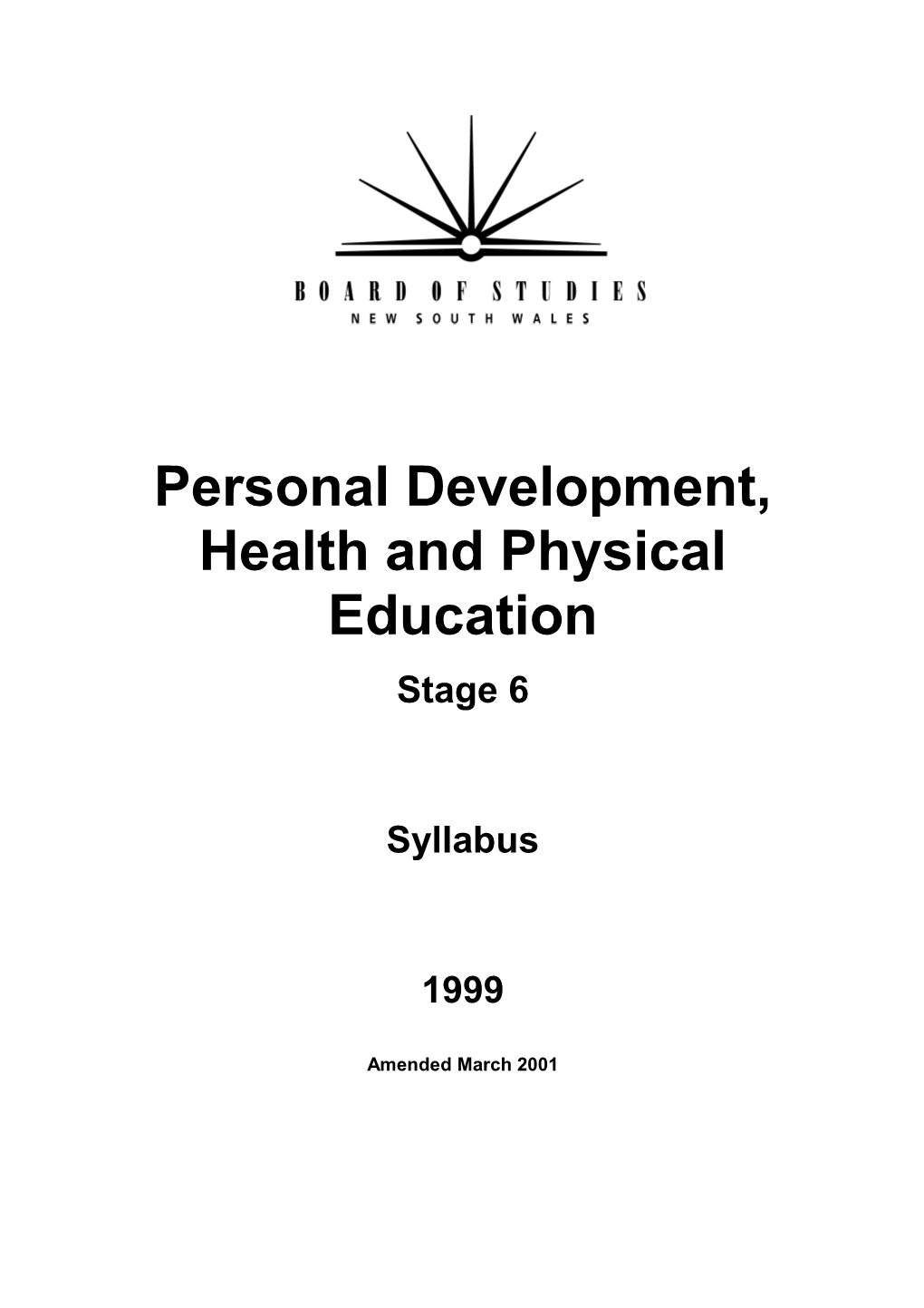 Personal Development, Health and Physical Education