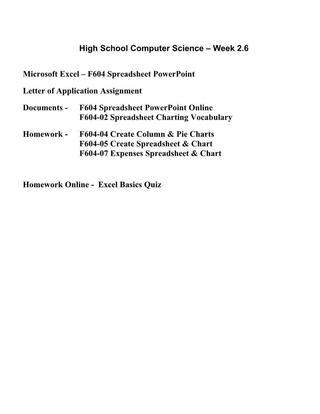 High School Computer Science Week 2.6